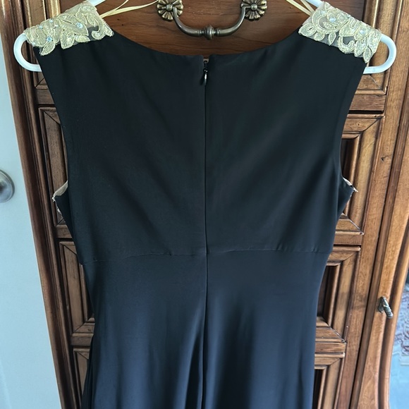 Alex Evenings black gold ruched maxi dress 4P NWOT - Picture 6 of 12